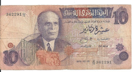 TUNISIE 10 DINARS 1973 VG+ P 72 - Tunisie