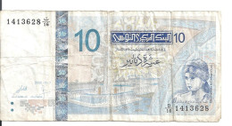 TUNISIE 10 DINARS 2005 VF P 90 - Tusesië