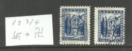 LETTLAND Latvia 1934 Michel 236 Perf 10 3/4 WM Normal + Inverted O - Lettonie