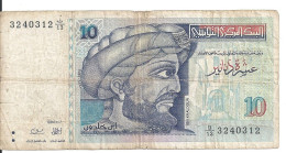 TUNISIE 10 DINARS 1994 VF P 87 - Tunisie