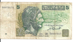 TUNISIE 5 DINARS 1993 VG+ P 86 - Tunisie