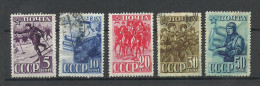 RUSSLAND RUSSIA 1941 = 5 Stamps From Set Michel 793 - 800 Red Army WWII, Used 6 Unused - Autres & Non Classés