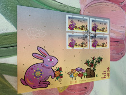 Macau Stamp MNH 2023 New Year Rabbit FDC Frama Labels - Nuevos