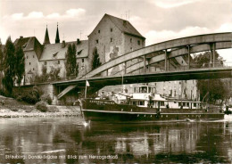 73875515 Straubing Donau Bruecke Mit Blick Zum Herzogschloss Straubing - Straubing