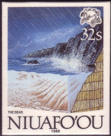 Tonga Niuafo'ou 1989 Cromalin Proof - Land Formed From Rain, Lightning And Ocean - 4 Exist From Evolution S/S - Tonga (1970-...)