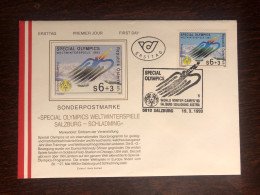 AUSTRIA FDC COVER 1993 YEAR SPECIAL OLYMPICS DISABLED IN SPORT PARALYMPIC HEALTH MEDICINE STAMPS - Lettres & Documents