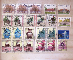 Poland 1993 - 1999 Pine Cones Houses Zodiac Bow Scorpio Motorcycle Cancer Fishes - Gebruikt