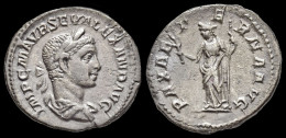 Severus Alexander AR Denarius Pax Standing Facing - The Severans (193 AD To 235 AD)