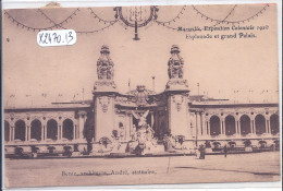 MARSEILLE- EXPOSITION COLONIALE 1922- ESPLANADE ET GRAND PALAIS - Expositions Coloniales 1906 - 1922
