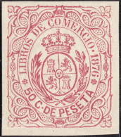 ESPAGNE / ESPANA - COLONIAS (Cuba) 1876 Sello Fiscal "LIBROS DE COMMERCIO" 50c Rose - Nuevo Sin Goma - Kuba (1874-1898)