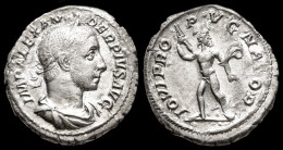 Severus Alexander AR Denarius  Jupiter Standing Left - The Severans (193 AD Tot 235 AD)