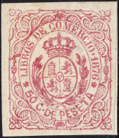 ESPAGNE / ESPANA - COLONIAS (Cuba) 1876 Sello Fiscal "LIBROS DE COMMERCIO" 50c Rosa - Nuevo* - Cuba (1874-1898)