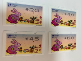 Macau Stamp MNH 2023 With Numbers New Year Rabbit Frama  Labels - Ongebruikt