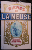 Tôle Publicitaire - Biere LA MEUSE - Brasserie - Art Nouveau - Années 1910 - - Placas En Aluminio (desde 1961)