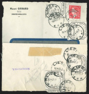 L Affr N°910 De GRAND-HALLEUX/1953 Réparée étiquettes + Man "lettre Déchirée Dans La Manipulatiuon / Houssonloge R. - Lettres Accidentées