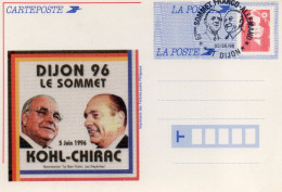 CPM - N6 - POLITIQUE INTERNATIONALE - SOMMET FRANCO ALLEMAND KOHL CHIRAC - DIJON - 5 JUIN 1996 - CACHET - Ereignisse