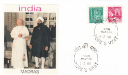 INDIA Cover 13-39,popes Travel 1985 - Papi