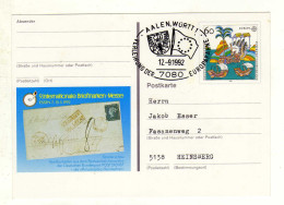 Carte ALLEMAGNE DEUTSCHE BUNDESPOST Oblitération 7080 AALEN WURTT 1 12/09/1992 - Cartoline - Usati