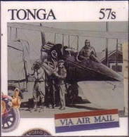 TONGA Cromalin Proof 1989 - Airmail And Old Plane - 4 Exist - Tonga (1970-...)