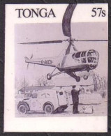 TONGA 1989 Cromalin Proof - Shows  Helicopter - 4 Exist - Tonga (1970-...)