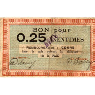 70 - CORRE - BON POUR 25 CENTIMES - ANNULE - Non Classificati