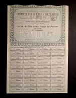 COMPAGNIE DU CHEMIN DE FER - DE LILLE A VALENCIENNES  - OBLIGATION DE 100 FR. 1869 - Railway & Tramway