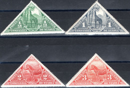 NYASSA, SEGNATASSE, POSTAGE DUE, FAUNA, FAUNA, ANIMALI, 1924, FRANCOBOLLI NUOVI (MLH*) Scott:PT-NY J1-J4 - Nyasaland