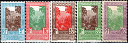 OCEANIA-POLINESIA FRANCESE, PAESAGGI, LANDSCAPE, SEGNATASSE, POSTAGE DUE, 1929, (MLH*) Scott:FR-OC J5,J6,J7 - Segnatasse