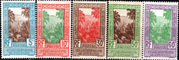 OCEANIA-POLINESIA FRANCESE, PAESAGGI, LANDSCAPE, SEGNATASSE, POSTAGE DUE, 1929, (MLH*) Scott:FR-OC J5,J6,J7 - Segnatasse