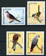 Congo 1990 MiNr. 1190 - 1193  Kongo-Brazzaville Birds Turtle Dove Kestrel Parrot 4v MNH** 4,80 € - Papagayos