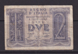 ITALY - 1939 2 Lira Circulated Banknote - Italië – 2 Lire
