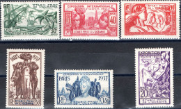 OCEANIA-POLINESIA FRANCESE, ESPOSIZIONE INTERNAZIONALE, 1937, FRANCOBOLLI NUOVI (MLH*) Scott:FR-OC 117-122 - Neufs