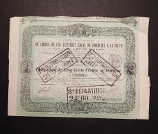 COMPAGNIE DU CHEMIN DE FER - D'INTERET LOCAL DE BORDEAUX A LA SAUVE - ACTION DE 500 FRANCS 1867 - Chemin De Fer & Tramway