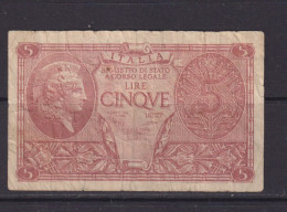 ITALY - 1944 5 Lira Circulated Banknote - Italia – 5 Lire