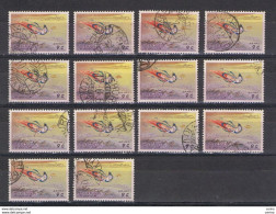 RYUKYU  ISLANDS:  1961  AIR  MAIL  ALLEGORY  -  9 C. USED  STAMPS  -  REP. 14  EXEMPLARY  -  YV/TELL. 19 - Riukiu-eilanden