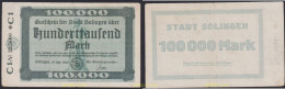 3085 ALEMANIA 1923 GERMANY 100000 MARK 1923 SOLINGEN - Bestuur Voor Schulden