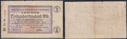 3089 ALEMANIA 1923 GERMANY 100000 MARK 1923 STADT EMDEN - Amministrazione Del Debito