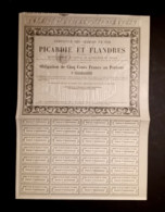 COMPAGNIE DU CHEMIN DE FER - PICARIE ET FLANDRES  - OBLIGATION DE 500 FR. 1870 - Ferrocarril & Tranvías