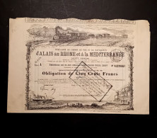 COMPAGNIE DU CHEMIN DE FER - D'ALAIS AU RHONE ET A LA MEDITERRANEE - OBLIGATION DE 500 FR. 1879 - Ferrocarril & Tranvías