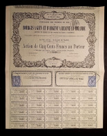 COMPAGNIE DU CHEMIN DE FER - BOURGES A GIEN ET D'ARGENT A BEAUNE-LE-ROLANDE  - ACTION DE 500 FR. 1875 - Chemin De Fer & Tramway