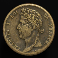 France, Charles X, 5 Centimes (5 Cent) Colonies - Guyane (French Guyana), 1828, A, Bronze, TB+ (VF), KM#10.1, Lec.300 - Frans-Guyana