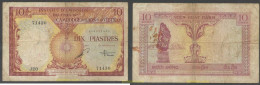 4847 INDOCHINA 1953 FRENCH INDOCHINA CAMBODIA LAOS AND VIETNAM 10 PIASTRAS 1953 VIETNAM 10 DONG - Indochine