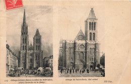 FRANCE - Saint Denis - Vue Générale De L'abbaye Actuel Et Avant L'incendie De La Flèche - Carte Postale Ancienne - Saint Denis
