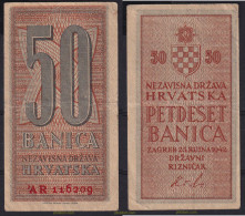6606 CROACIA 1942 CROACIA 1942 50 BANICA - Croatie