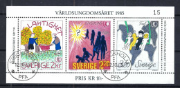 SUEDE Blocs & Feuillets 1985: Bloc  ZNr. 1350-1352 Obl. PJ - Blocks & Kleinbögen