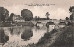 29 Chateauneuf Du Faou Pont Pol Auberge Du Saumon CPA Peche Pecheur à La Ligne - Châteauneuf-du-Faou