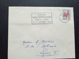 Coq De Decaris 1331 Sur Lettre, Paris 96 Rue Gluck Le 05/10/1964 - 1962-1965 Hahn (Decaris)