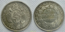 2308 BOLIVIA 1873 BOLIVIA 1873 UN BOLIVIANO - Bolivia