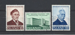 Iceland 1961 University 50th Anniv. Y.T. 313/315 (0) - Oblitérés