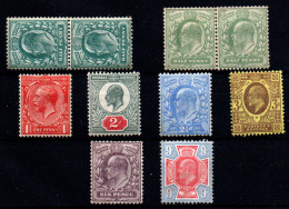 Gran Bretaña Nº 106/7, 109/11, 114/15. Año 1902/10 - Unused Stamps